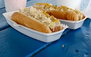 The crowd chose franks and sausages