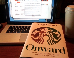 Sitting at Starbucks reading about coffee