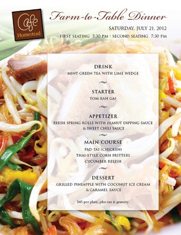 Cafe Homestead presents Thai Farm to Table Dinner