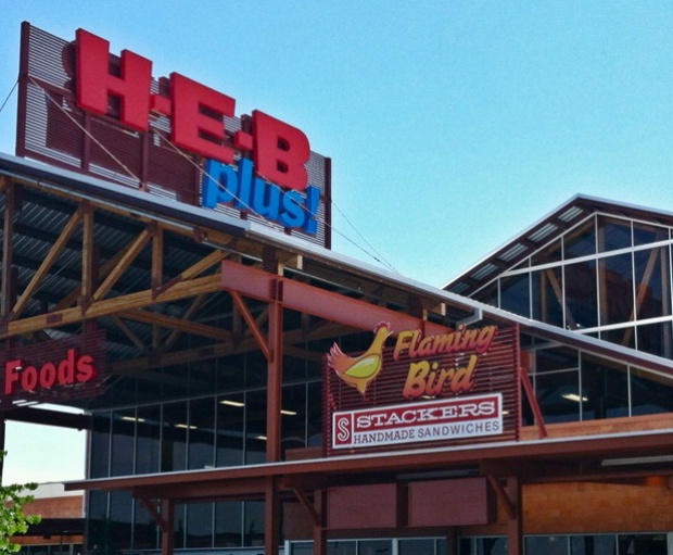 Flaming Bird alights inside H-E-B